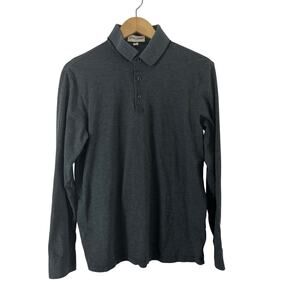 Crosby Howard Shirt Mens Medium Knit Polo Heather Gray Casual‎ Cotton Spandex